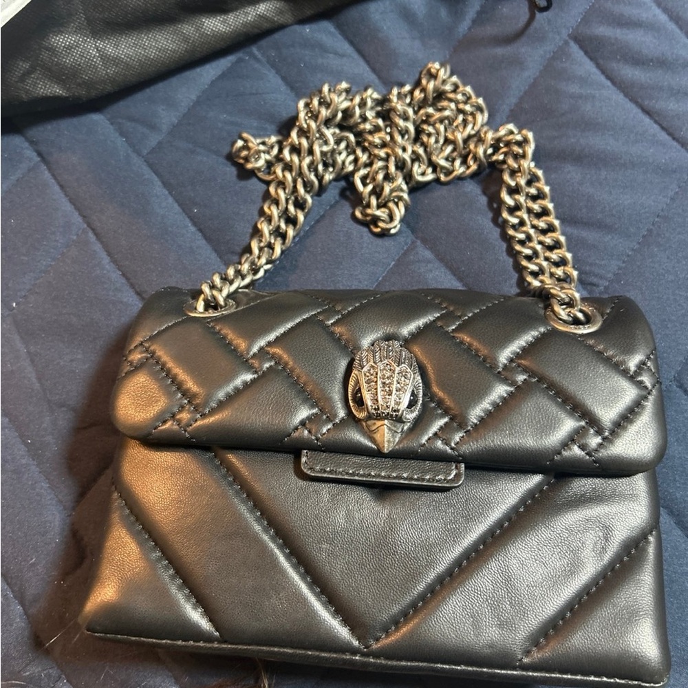 Kurt Geiger Black Quilted Chain Shoulder Bag